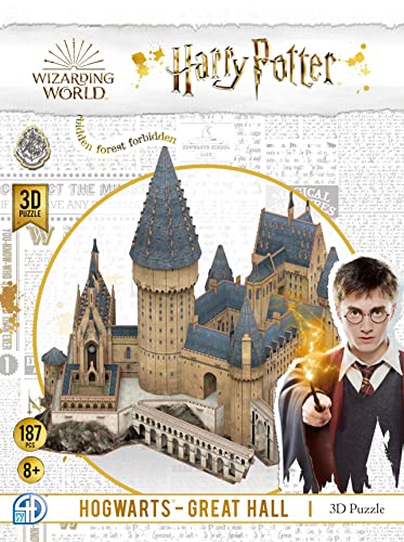 Asmodee- Harry Potter - Puzle 3D, diseño de la Sala del Castillo de Hogwarts (4D Cityscape Worldwide 51060)