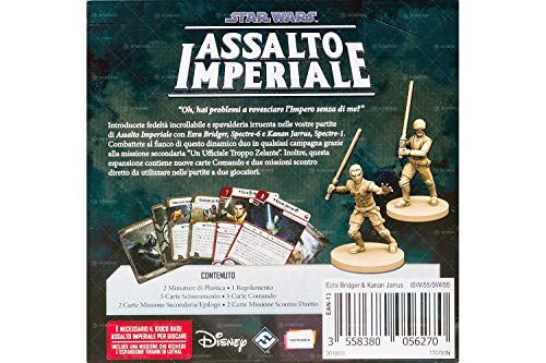 Asmodee Star Wars Assalto Imperial: Ezra Bridger y Kanan Jarrus Pack Aliado Miniatura Expansión Italiana, Multicolor (9049)