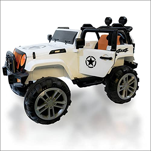 ATAA Bigfoot 4X4 - Blanco - Coche eléctrico para niños a batería con 4 potentes Motores