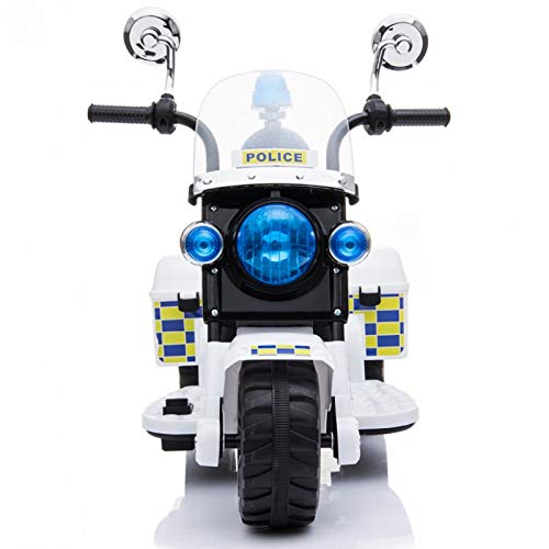 ATAA Moto de Policía Mini - Blanco - Moto eléctrica para niños con batería 6v. Moto de policía Infantil
