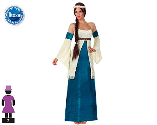 ATOSA disfraz dama medieval mujer adulto noble azul M