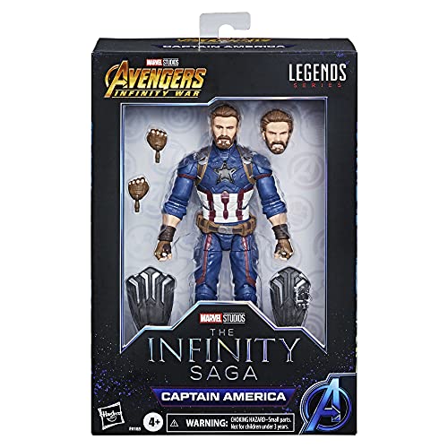 Avengers - Infinity Hasbro Marvel Legends Series - Figura de acción del Capitán América de 15 cm, diseño Premium, Incluye 5 Accesorios, Multicolor, F01855L0