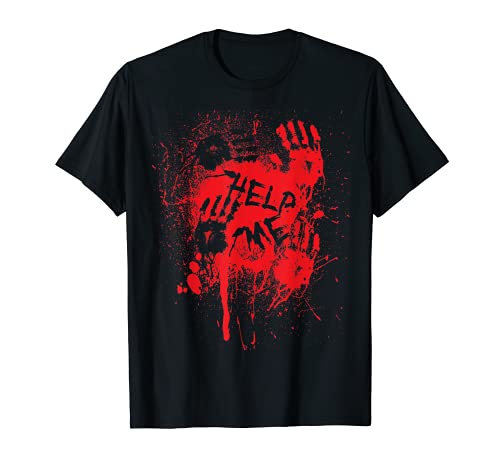 Ayúdame Manos Bloody Halloween Asesino Misterio Camiseta