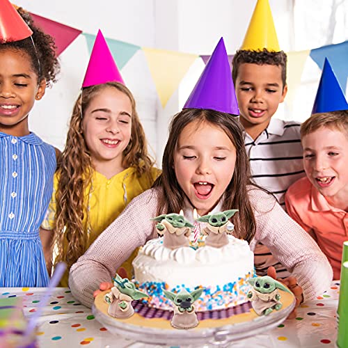 Baby Yoda Figuras-Miotlsy 5pcs Mini Juego de Figuras Niños Mini Baby Shower Fiesta de cumpleaños Decoración Cake Topper Suministros, Decoración de fiesta para la Oficina o Los Niños