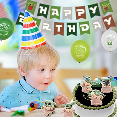 Baby Yoda Figuras-Miotlsy 5pcs Mini Juego de Figuras Niños Mini Baby Shower Fiesta de cumpleaños Decoración Cake Topper Suministros, Decoración de fiesta para la Oficina o Los Niños