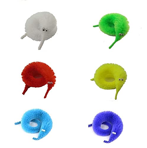Bag-Best Magic Worm Twisty - Juego de 6 divertidos juguetes de gusano de gusano con hilo invisible (6 colores)