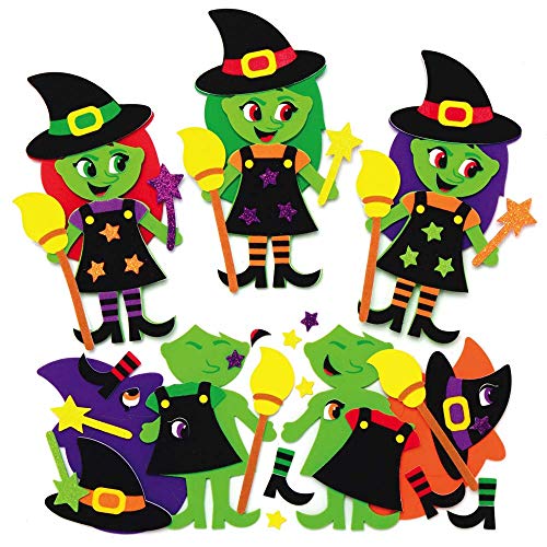 Baker Ross AX219 Kits Imanes Combinables Brujas De Halloween - Paquete De 8, Artes Y Manualidades Para Niños
