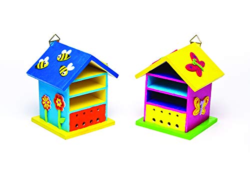 Baker Ross Casas de insectos hechas de madera que los niños pueden pintar, decorar y exhibir (pack de 2).