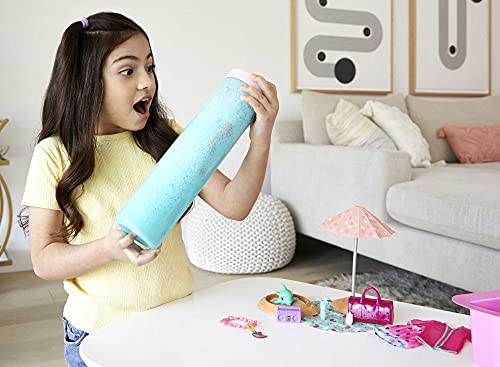 Barbie Color Reveal con espuma Sandía, muñeca sorpresa con vestido y accesorios de moda de verano de juguete (Mattel GTN19)