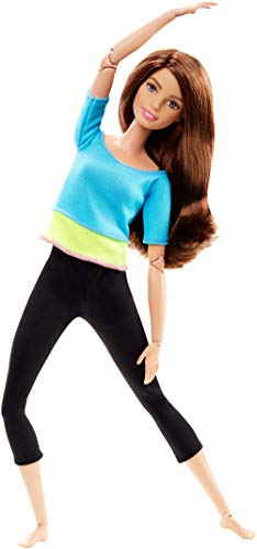 Barbie- Fashionista Made to Move Muñeca con Articulaciones Flexibles, Top Azul, Multicolor (Mattel DJY08)