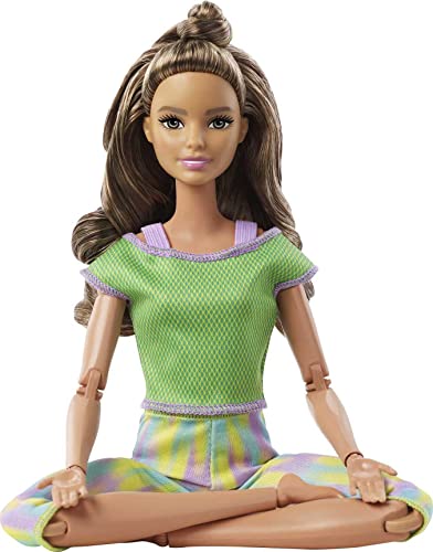 Barbie Movimiento sin límites Muñeca articulada morena con ropa deportiva de juguete, Multicolor (Mattel GXF05)