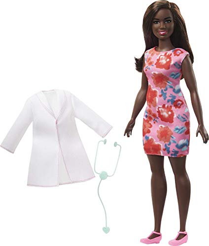 Barbie Quiero Ser Doctora, muñeca profesiones médico con accesorios de juguete (Mattel GYT29)
