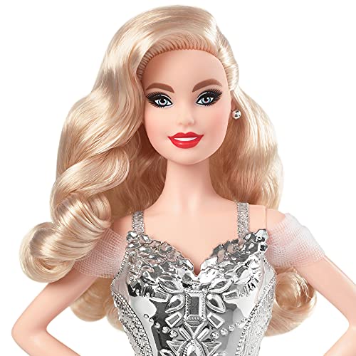 Barbie Signature Fiesta Muñeca de colección de juguete con ondas rubias y vestido de gala (Mattel GXL21)