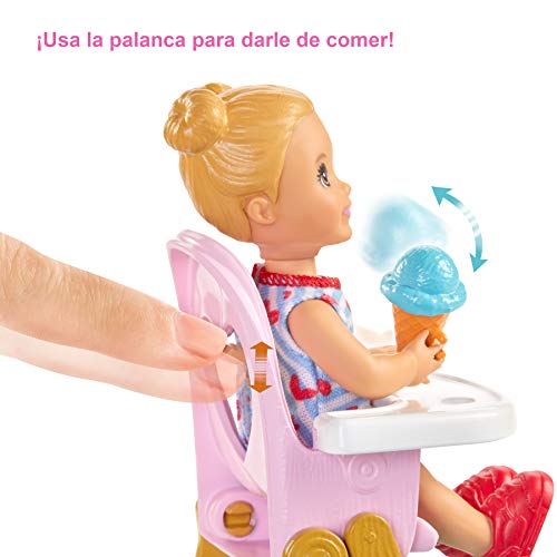 Barbie Skipper Canguro Hora de comida muñecas con bebe y accesorios (Mattel GHV87)