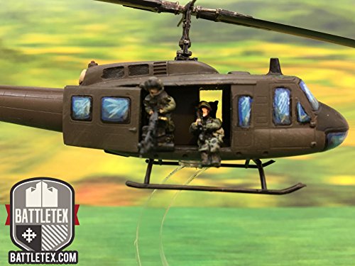 Bases de vuelo transparentes – Paquete de 4 fijaciones magnéticas – naves helicópteros aviones de la Segunda Guerra Mundial Vietnam 40k Etc – Terreno – Warhammer – por Battletex