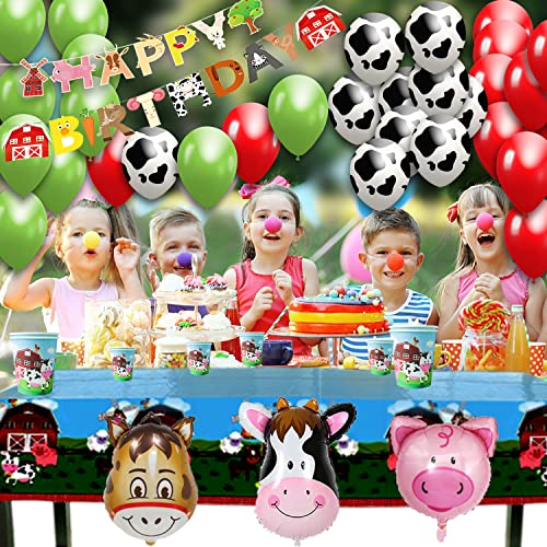 Bea's Party platos cumpleaños animales granja set vajilla ecologica biodegradable vasos decoracion cumpleaños granja niño fiesta globos vaca mantel pancarta cake topper animales granero