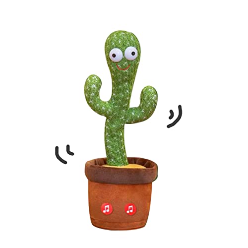 BEE&FLOWER Juguete de cactus bailando con cactus divertido para cantar cactus y repetir tus palabras para educación, juguetes de peluche cantando (Inglés, versión de batería)