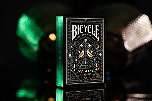 Bicycle Tiny Aviary - Baraja de Cartas de colección, Magia y cardistry. Diseño de Naipes Especial con Motivos de Aves. Tamaña Poker Standar 62 x 88.