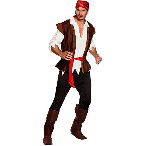 Boland-BOL83532 Disfraz Pirata de Trueno Adulto, Color Blanco marrón Rojo, M (50/52) (Ciao SRL BOL83532)