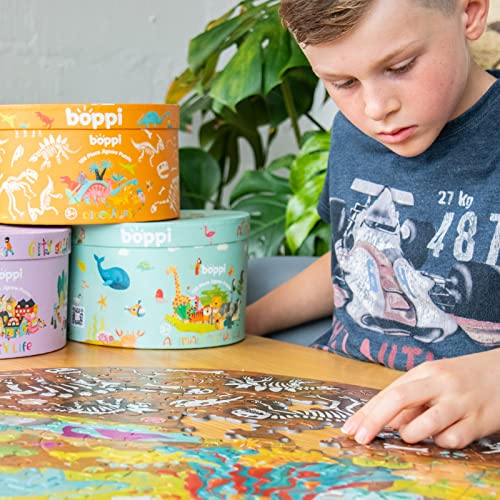 boppi puzle circular de las estaciones hecho de cartón 100 % reciclado, con imágenes de primavera, verano, otoño e invierno, para niños de 3, 4, 5, 6, 7 y 8 años, 58 cm de diámetro