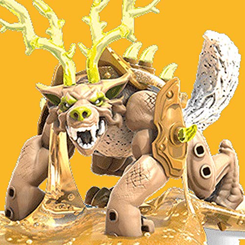 Breakout Beasts Mega Construx Tailtorn - Huevo Ciego Serie 4 | Huevo Misterioso identificado, sin Abrir, Lobo Bronceado con Cuernos