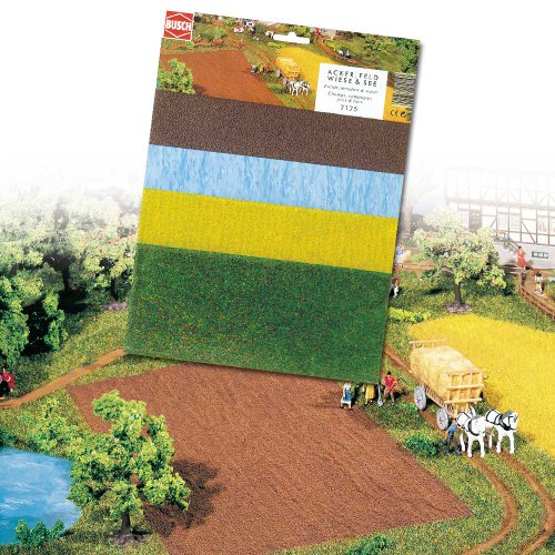 Busch - Láminas de vegetación para maquetas, hierba, trigo y mar , Modelos/colores Surtidos, 1 Unidad