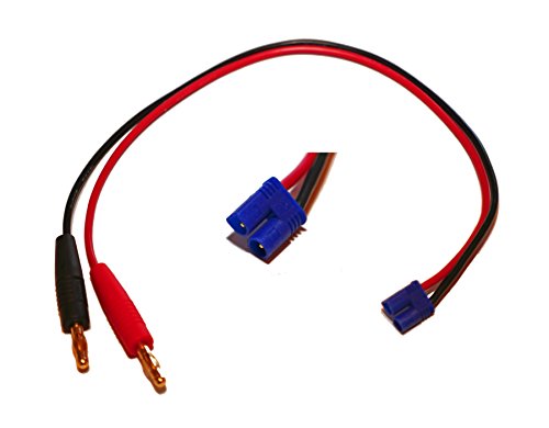 Cable de carga prémium de silicona EC2 de 4 mm dorada, conector banana de 30 cm, de Modellbau Eibl ®