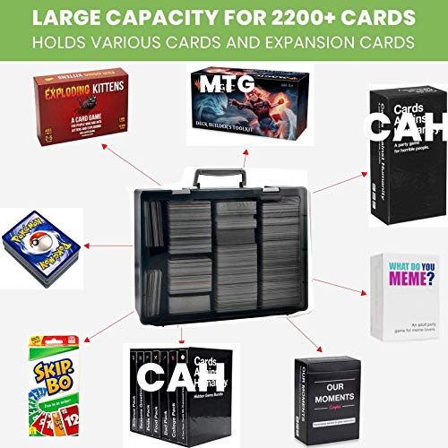 Caja organizadora para tarjetas de 2200+ – C.A.H / MTG para almacenamiento compatible con tarjetas contra la humanidad/Magic The Gathering/ Yugioh/PM Trading Board Game Cards