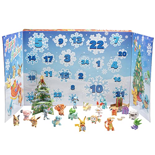Calendario de Adviento para niños, 24 piezas de regalo, incluye 16 figuras de personajes de juguete y 8 accesorios de Navidad, a partir de 4 años