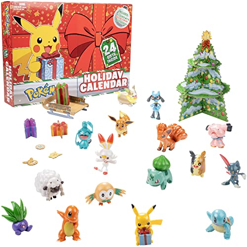 Calendario de Adviento para niños, 24 piezas de regalo, incluye 16 figuras de personajes de juguete y 8 accesorios de Navidad, a partir de 4 años