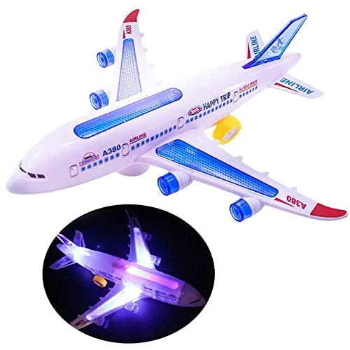 CandyT Modelo de avión Multicolor ABS Plástico Divertido Led Flare Luces Flash Avión Juguete Sonido Pasajero Avión Iluminación Niños Juguetes