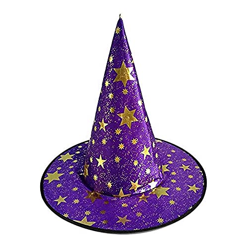 Capa De Bruja para Niños, Disfraz De Bruja con Sombrero, Capa De Mago De Bruja De Halloween, Capa De Bruja para Niños, Disfraz De Halloween, Disfraz De Fiesta con Sombrero(Púrpura)