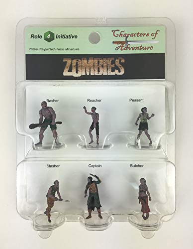 Caracteres de Aventura – Fiesta de Zombies de 6 – Miniaturas de plástico para D & D o Pathfinder