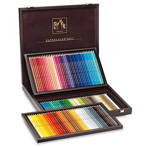Caran D'ache Supracolor 120 lápices de colores en estuche de madera, multicolor