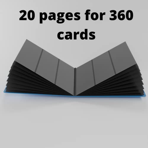 Card Guardian - Carpeta de tarjetas intercambiables azul para 360 tarjetas con 9 bolsillos de carga lateral para juegos de cartas de Trading TCG