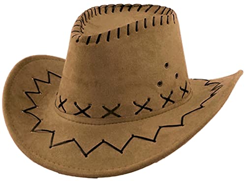 Carnavalife Sombrero Cowboy de Vaquero Toy Story Western Disfraz para Adulto y Niños YJ-24 (Marrón Claro, Adulto/58cm)