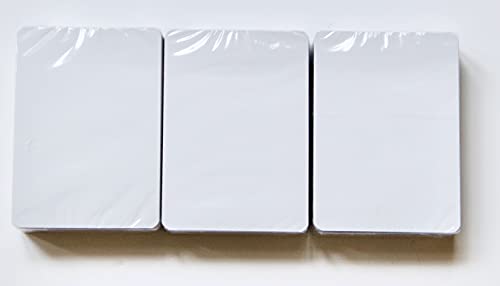 Cartas blancas en blanco (320 gramos), tamaño de póquer (63 x 88 mm) (parte delantera blanca - parte trasera blanca, 165 tarjetas).