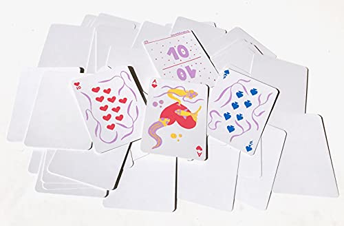 Cartas blancas en blanco (320 gramos), tamaño de póquer (63 x 88 mm) (parte delantera blanca - parte trasera blanca, 165 tarjetas).