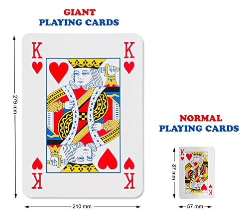 Cartas de Póquer Jumbo en XXL - Cartas de Póquer Gigante Baraja gigante con 52 cartas