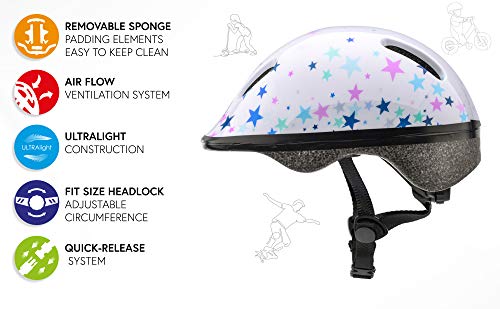 Casco Bicicleta Bebe Helmet Bici Ciclismo para Niño - Cascos para Infantil Bici Helmet para Patinete Ciclismo Montaña BMX Carretera Skate Patines monopatines (XS 44-48 cm, Hearts)
