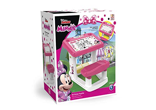 Chicos - Minnie Mi Primer Pupitre, Pupitre Infantil, Incluye Láminas de Minnie Mouse, a Partir de 24 Meses, Multicolor, 57.5 X 72.5 X 49 cm