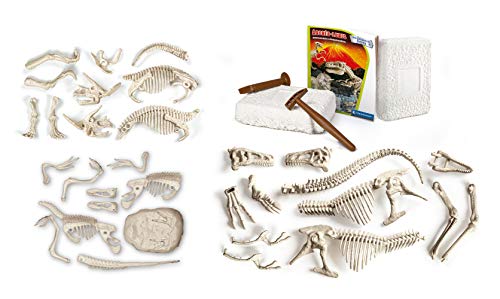 Clementoni- Archéo Ludic - Juego científico de Dinosaurios legendarios - Kit fósiles - Fabricado en Italia - versión Francesa, 7 años en adelante, Multicolor (52491)