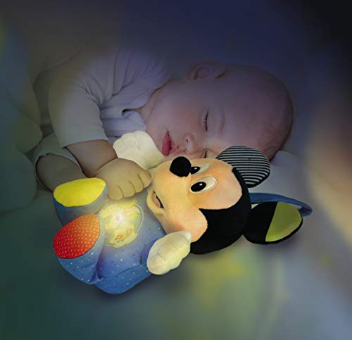 Clementoni - Baby Disney Baby Mickey Peluche Luces y Sonidos - peluche bebé interactivo de Disney a partir de 3 meses (17206)