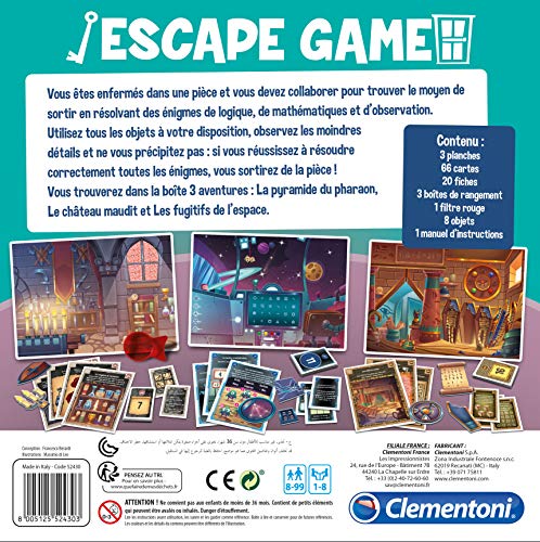 Clementoni- Escape Game, Multicolor (52430) , color/modelo surtido [versión francesa]