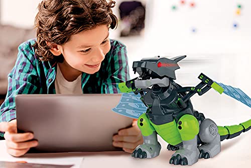 Clementoni- Galileo Mecha Dragon - Robot programable para niños a Partir de 8 años, Color carbón (59215)