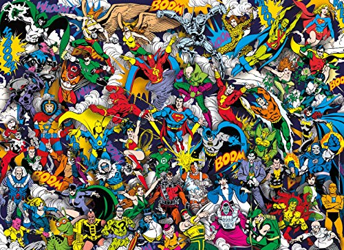 Clementoni Justice League DC Comics-Puzzle (1000 Piezas), diseño de cómic, Multicolor, Talla única (39599)