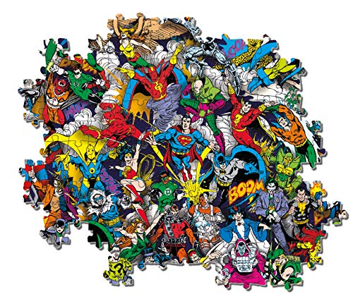 Clementoni Justice League DC Comics-Puzzle (1000 Piezas), diseño de cómic, Multicolor, Talla única (39599)