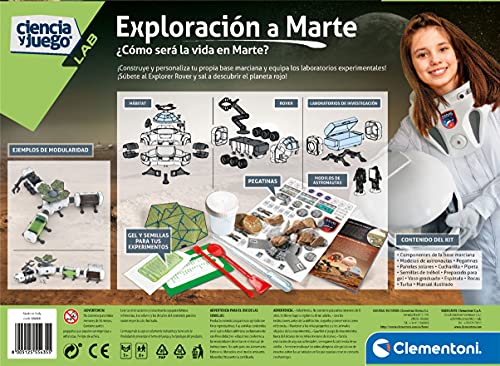 Clementoni - Nasa Exploración a Marte, juego de ciencia NASA, 8 años, juego científico educativo, juguete en español (55435)