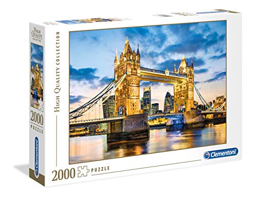 Clementoni - Puzzle 2000 piezas paisaje Tower Bridge at Dusk, puzzle adulto (32563)