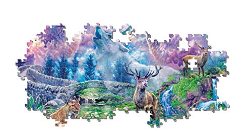 Clementoni - Puzzle 3000 piezas paisaje Fantástico Lobos y naturaleza con Luna, puzzle adulto (33549)